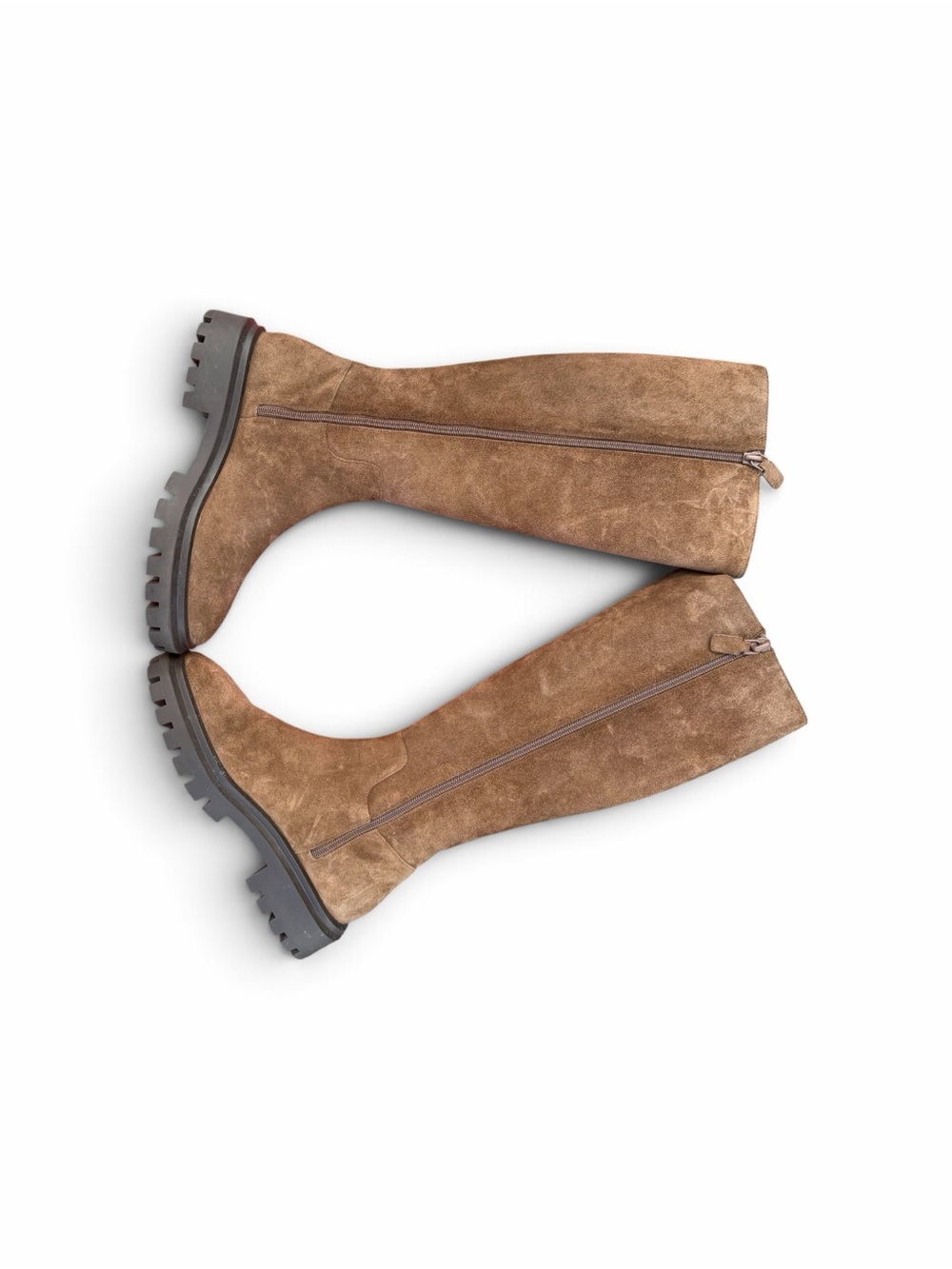 Stuart Weitzman Women's Tall Zip Suede Boots in Brown